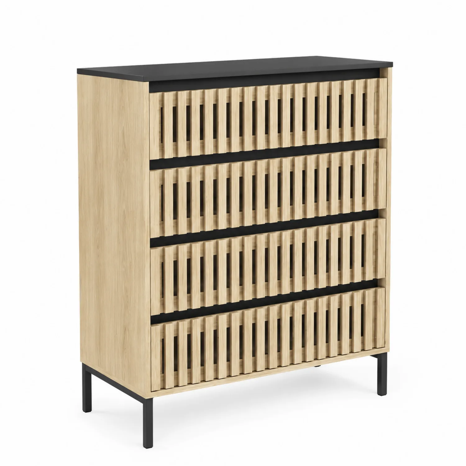 Komoda drewniana z czarnym blatem z MDF 80x40x100 cm-caviranest