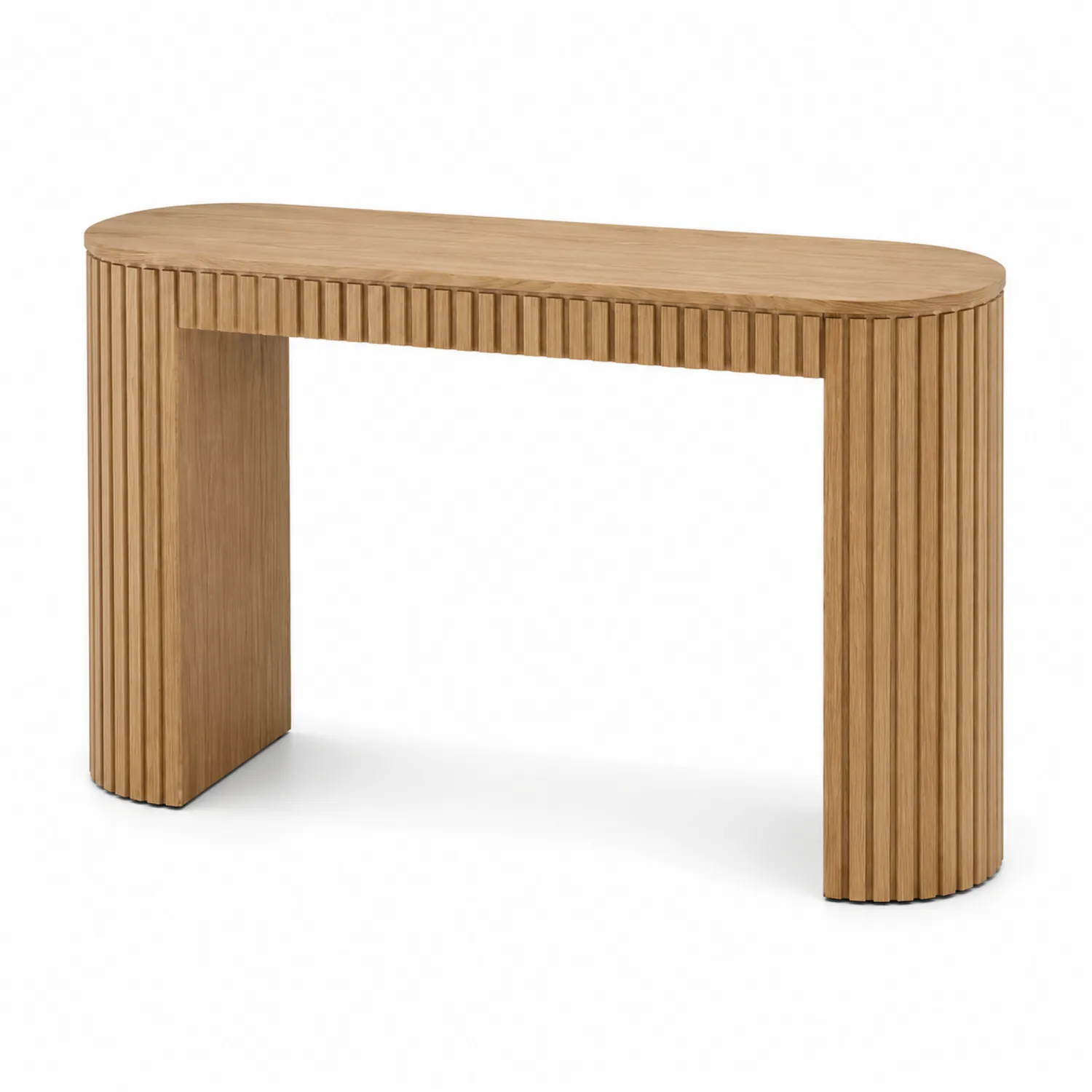 Stół konsolowy z drewna dębowego półokrągły 120x40x75 cm