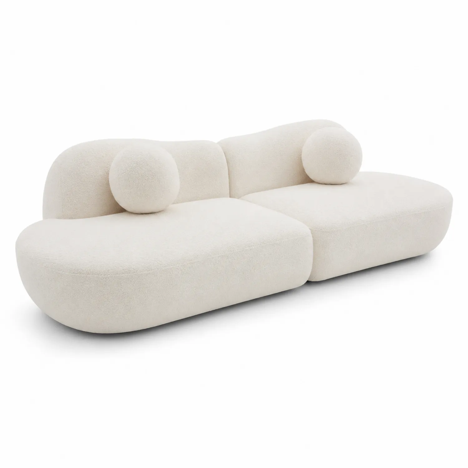 Sofa modułowa Bouclé Kremowa