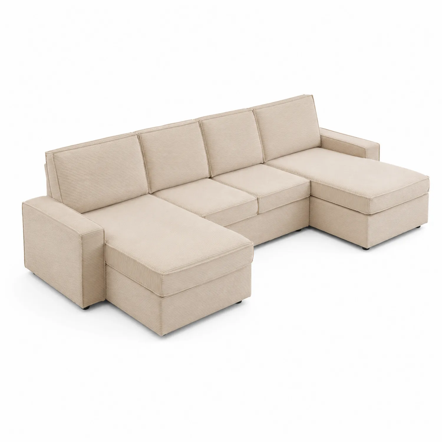 Narożnik z Tkaniny Cordon Beżowy 250x150 cm