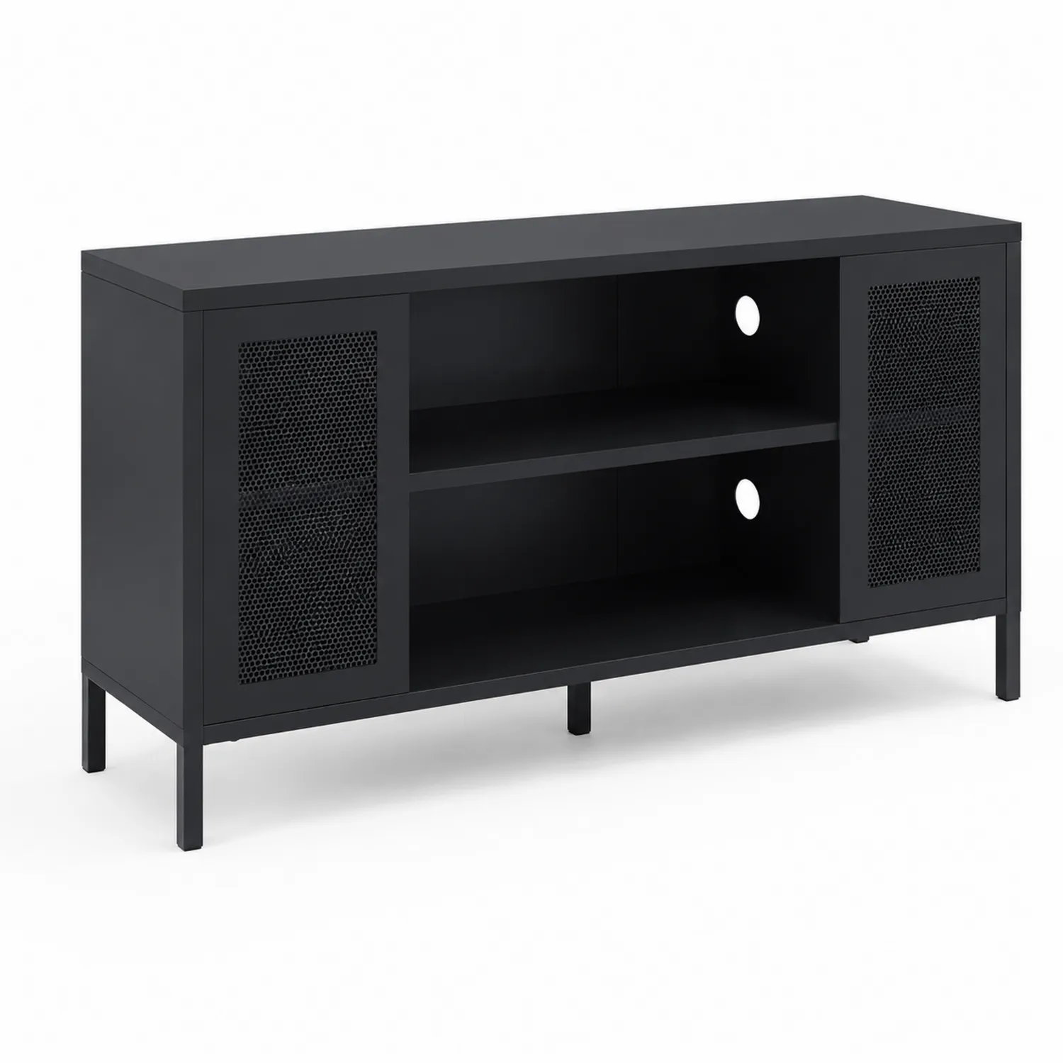 Metalowa szafka RTV czarna 120x40x55cm