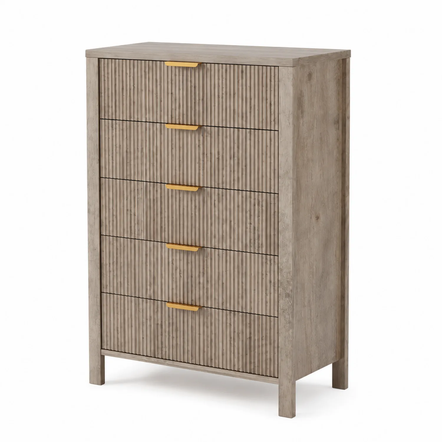 Komoda z 5 szufladami z drewna laminowanego Szary