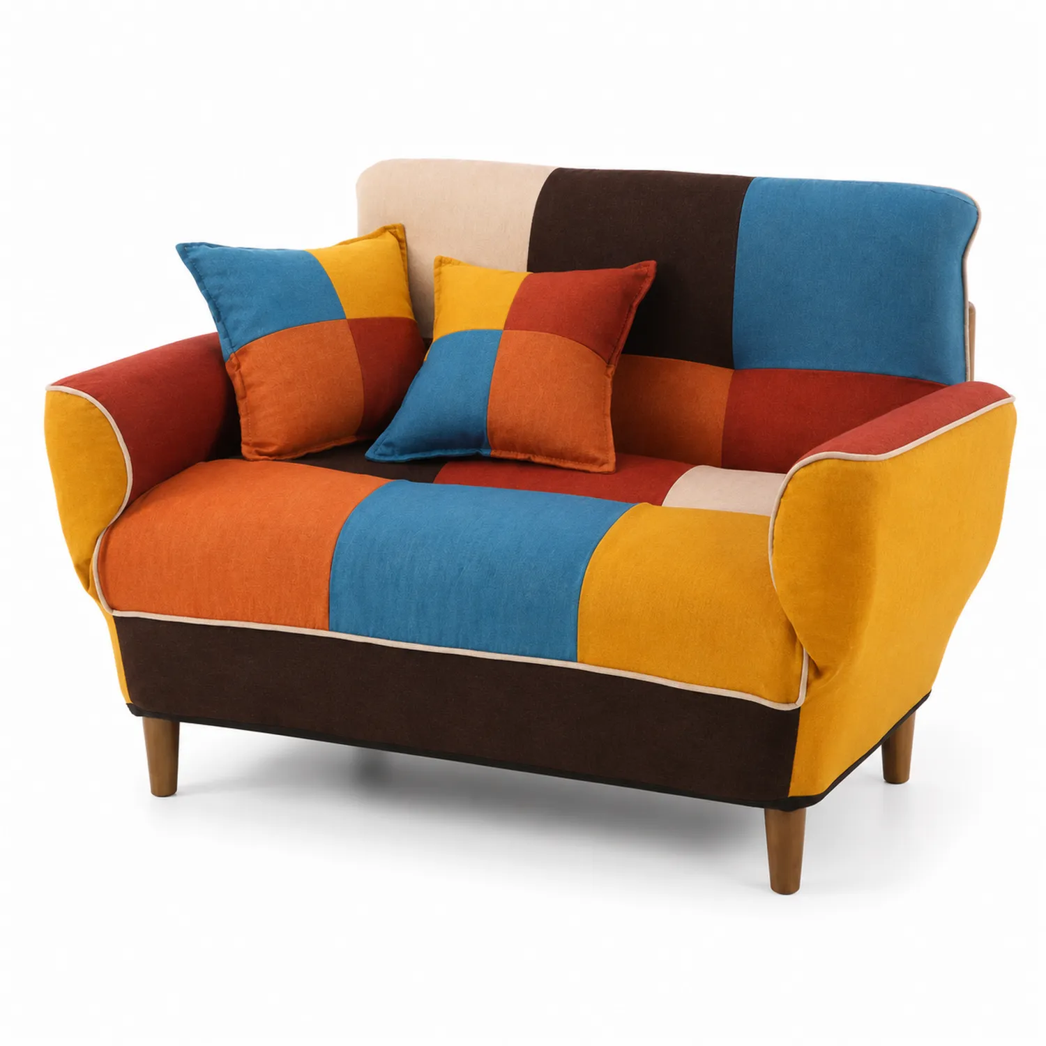 Sofa patchworkowa materiałowa 120cm
