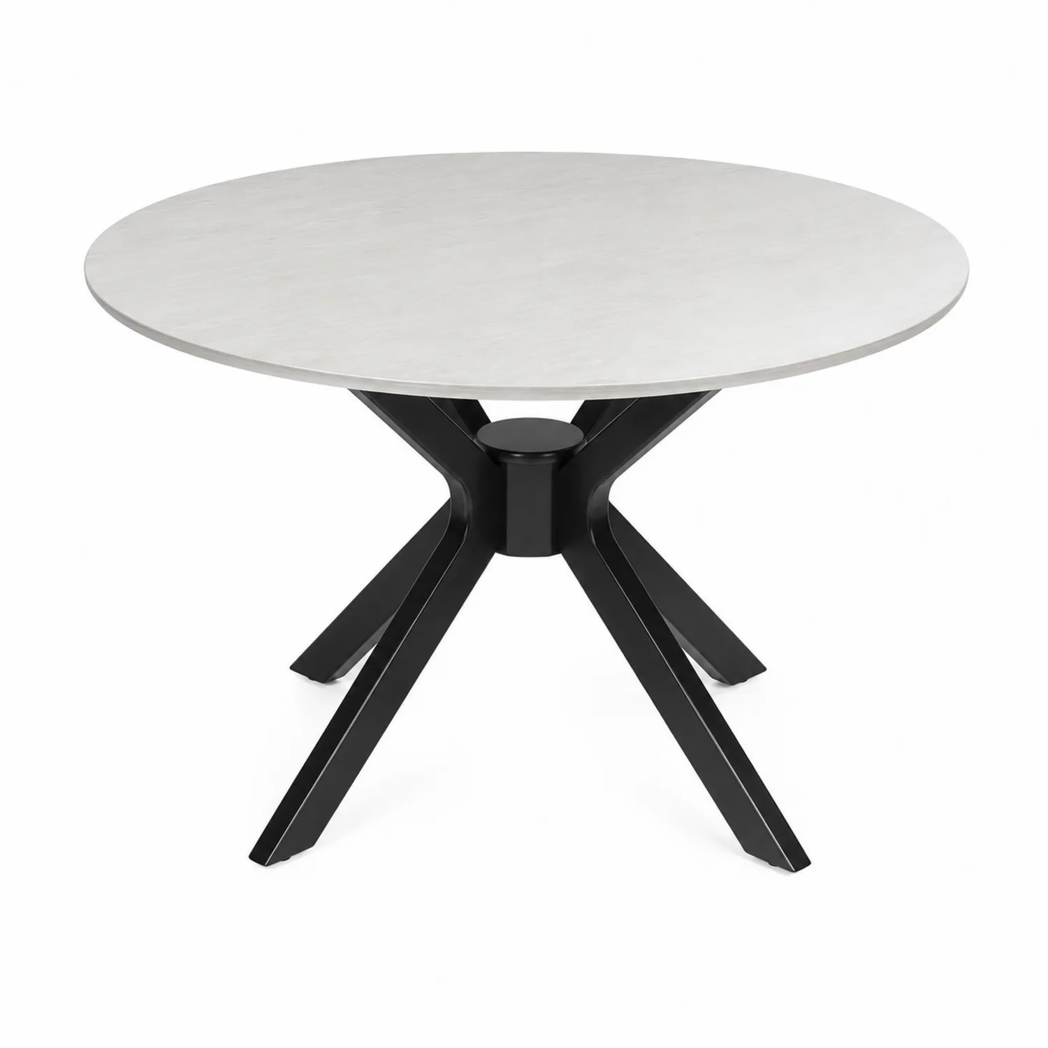 Okrągły stół jadalniany biały blat ceramiczny Ø120 cm nogi stalowe