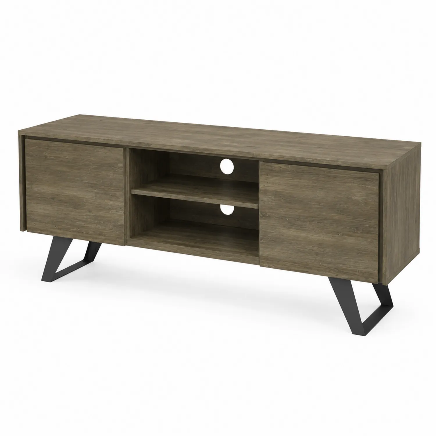 Szafka RTV z drewna sosnowego z metalowymi nogami 150 cm