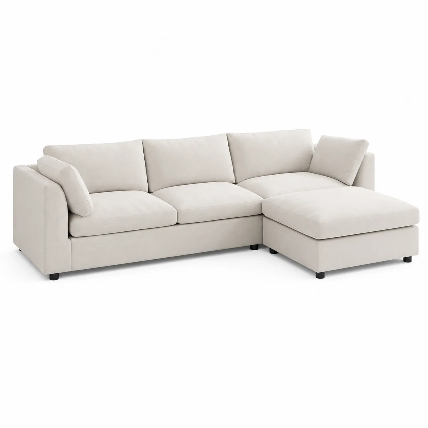 Narożnik z szezlongiem poliester 250x160x85 cm