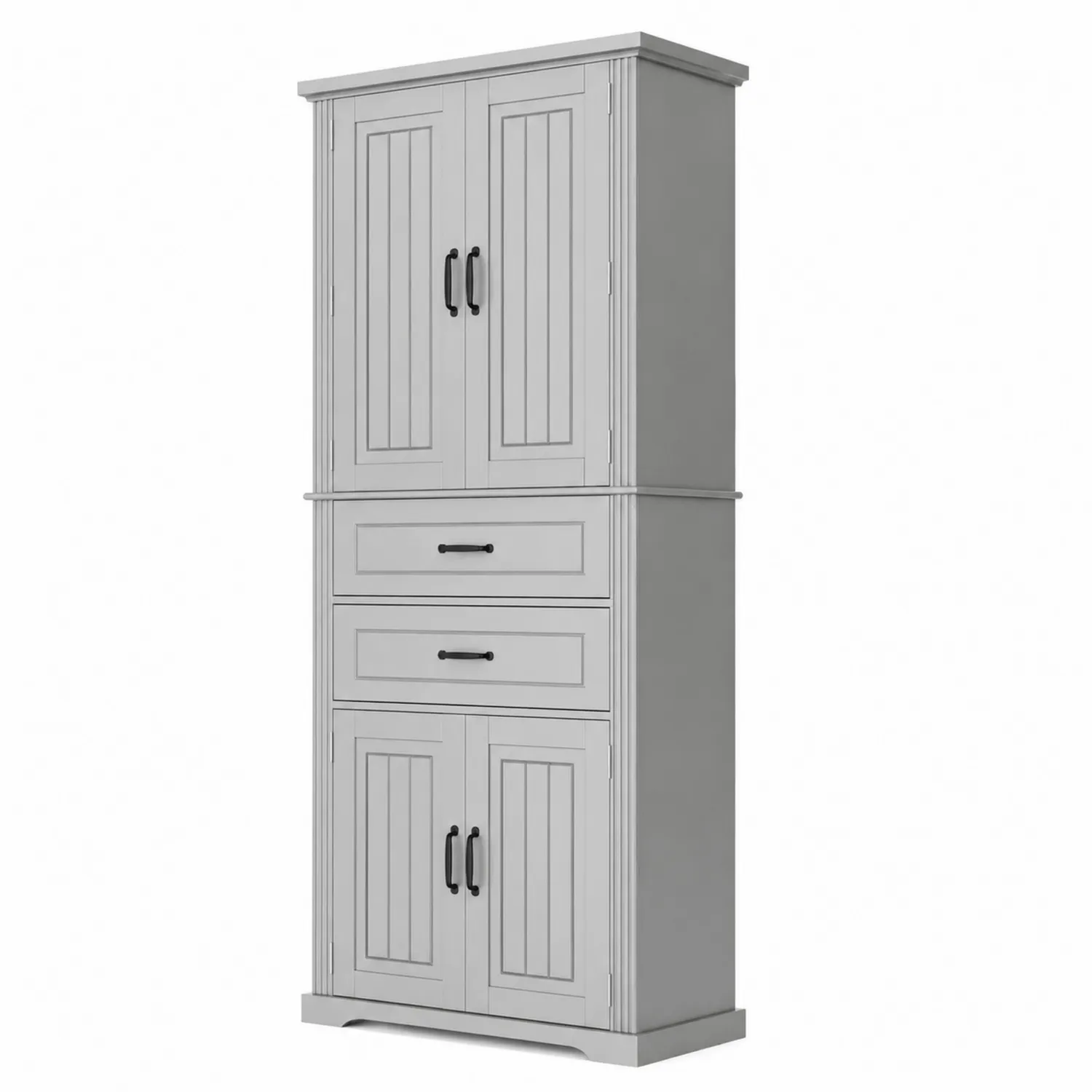 Wysoki kredens kuchenny szary z płyty MDF 200cm x 80cm x 40cm
