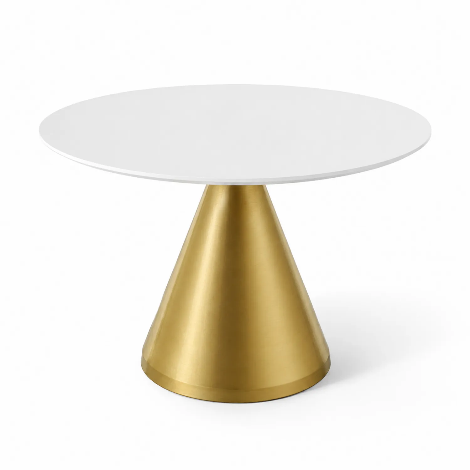 Okrągły stół MDF biały z metalową złotą podstawą 100 cm