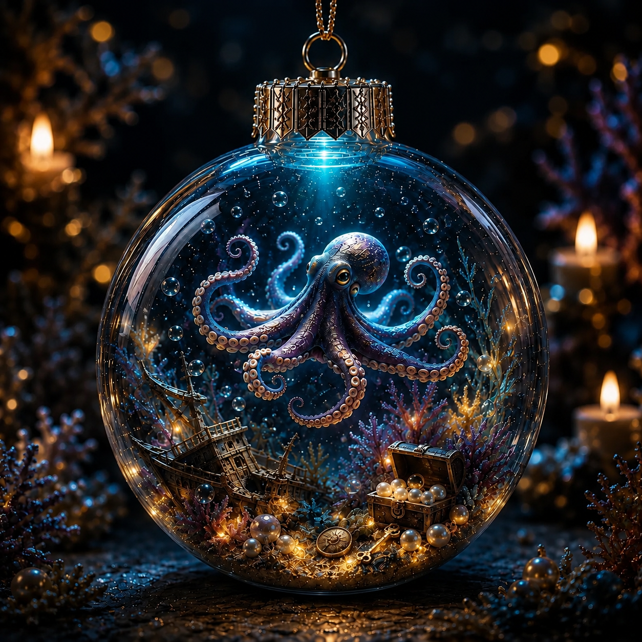🐬Ocean Crystal Ornament – Handmade Underwater World Gift