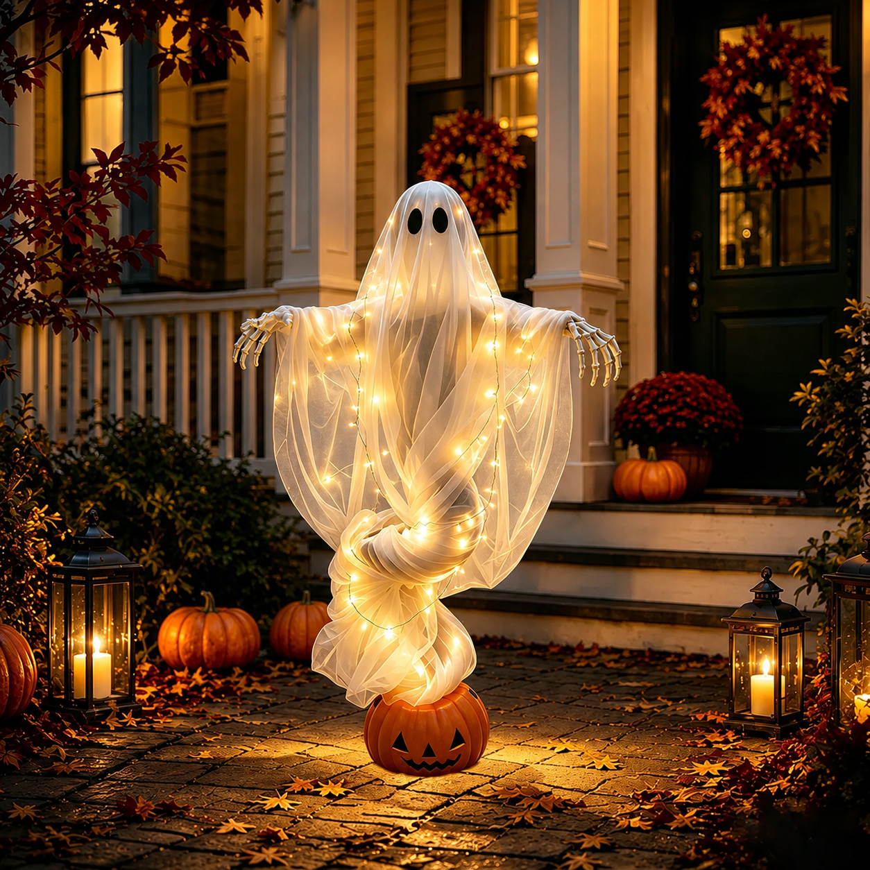 👻Swirling Ghost Pumpkin Yard Lamp🎃