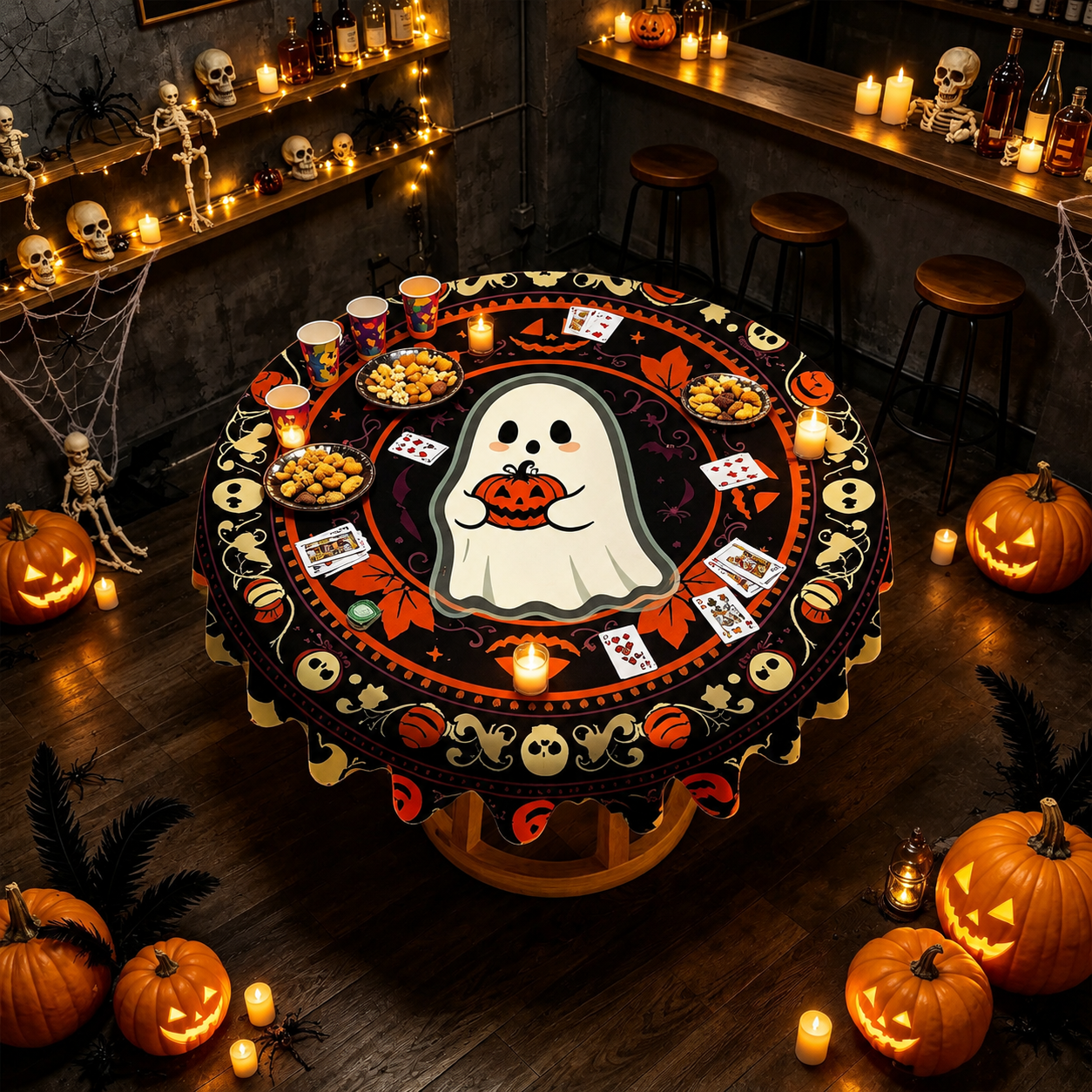 🎃Elegant Halloween Linen Tablecloth with Premium Texture & Superior Stitching Craftsmanship