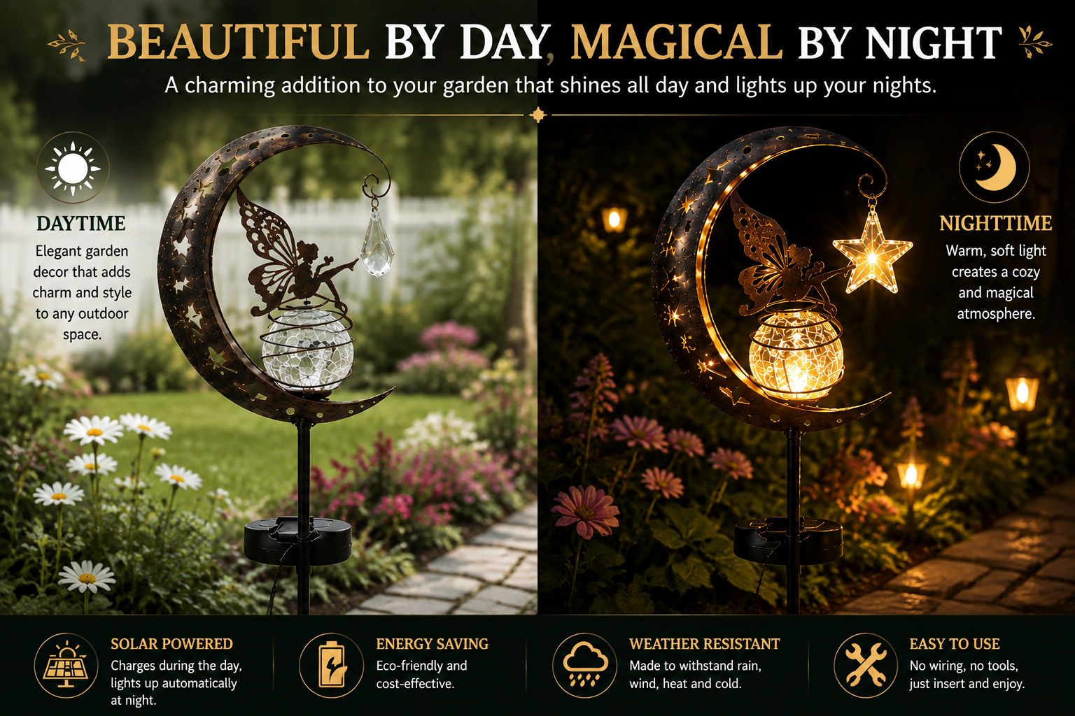 🌟Solar Moon Fairy Light, Magical Garden Decor Gift for Outdoor Spaces