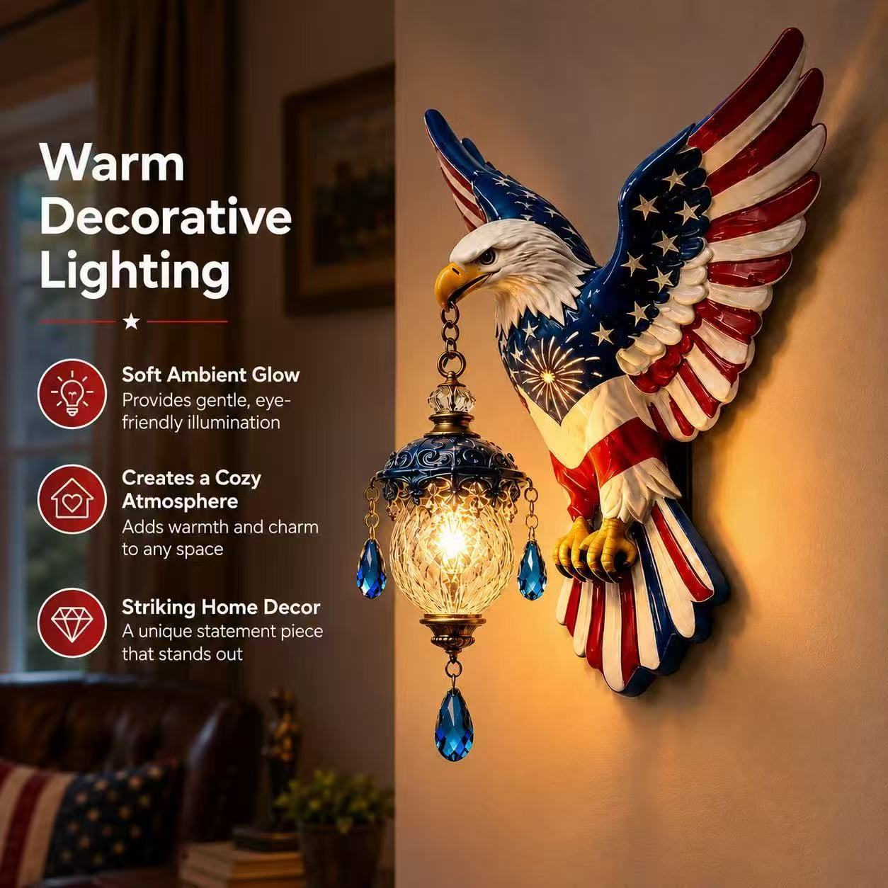 American Eagle Wall Lamp | Patriotic LED Decor Light