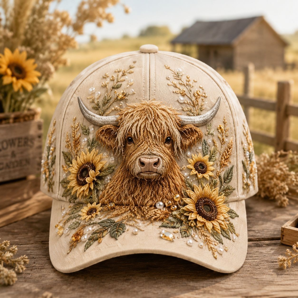 Women's Handmade Embroidered Baseball Cap – Unique Floral Animal Art Hat✨