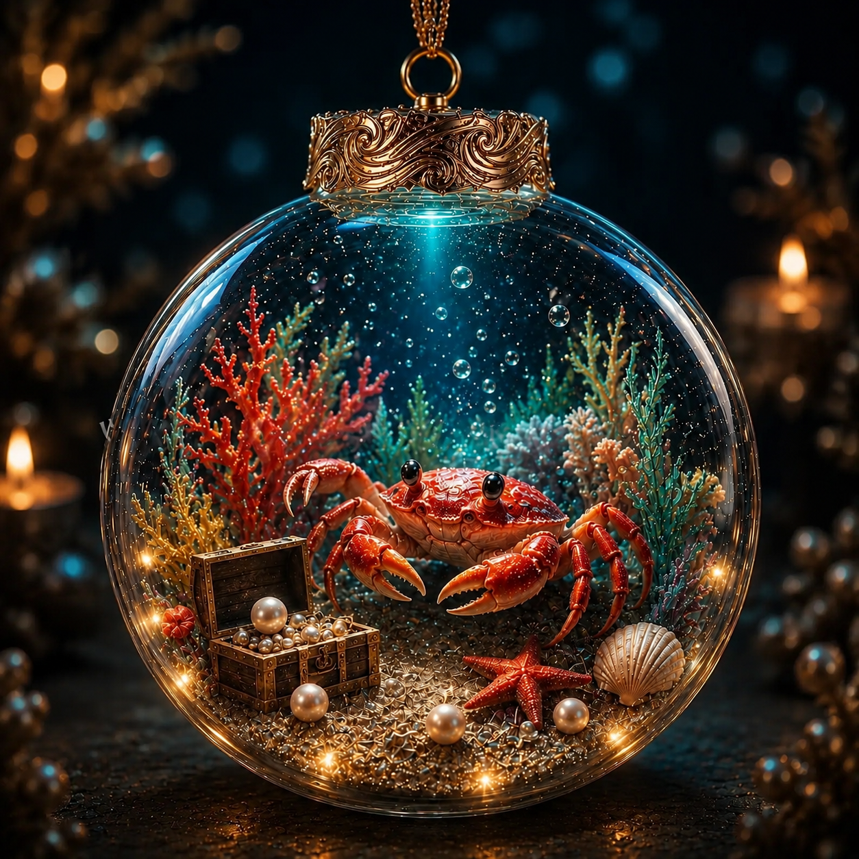 🐬Ocean Crystal Ornament – Handmade Underwater World Gift