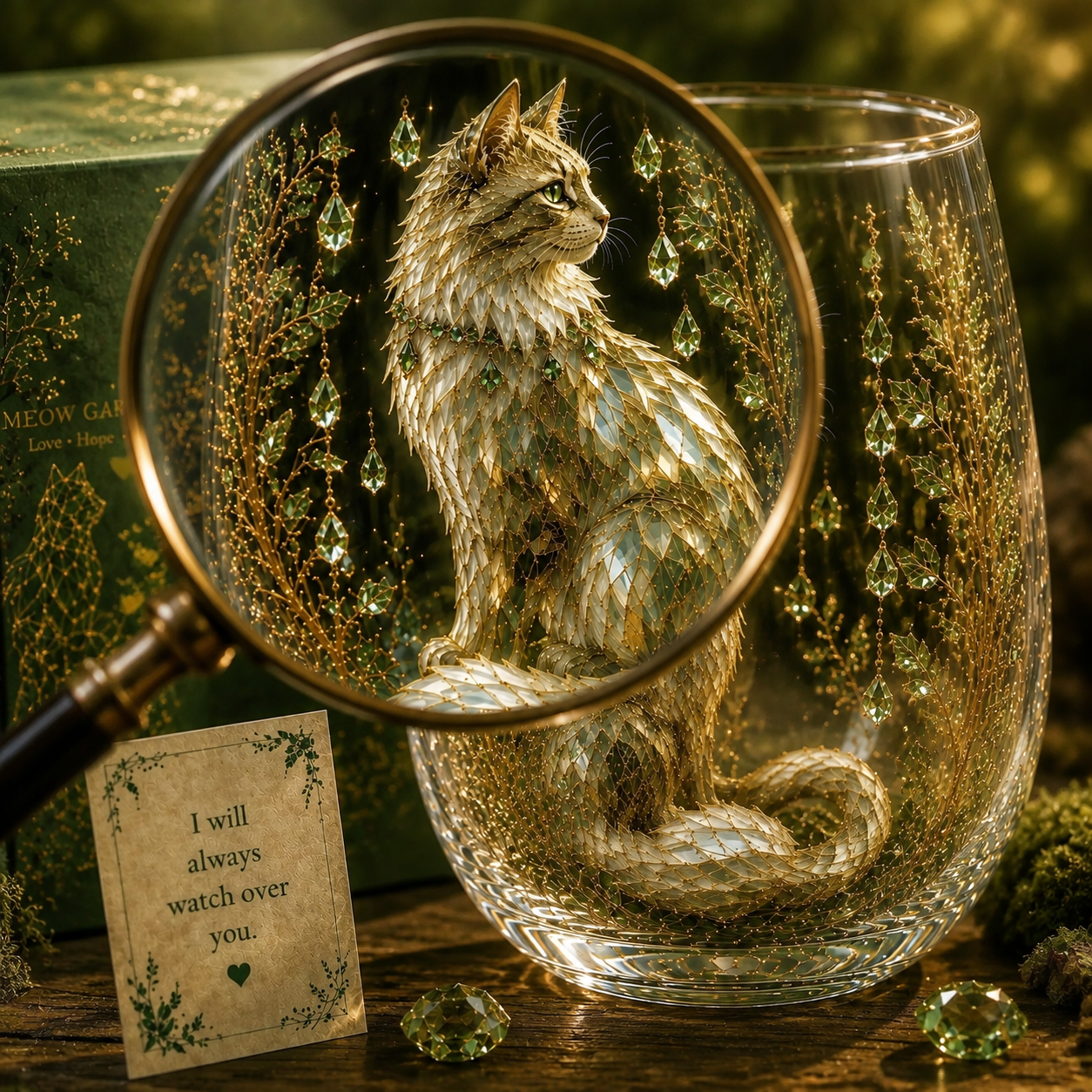 🐱 3D Crystal Cat Garden Glass Cup