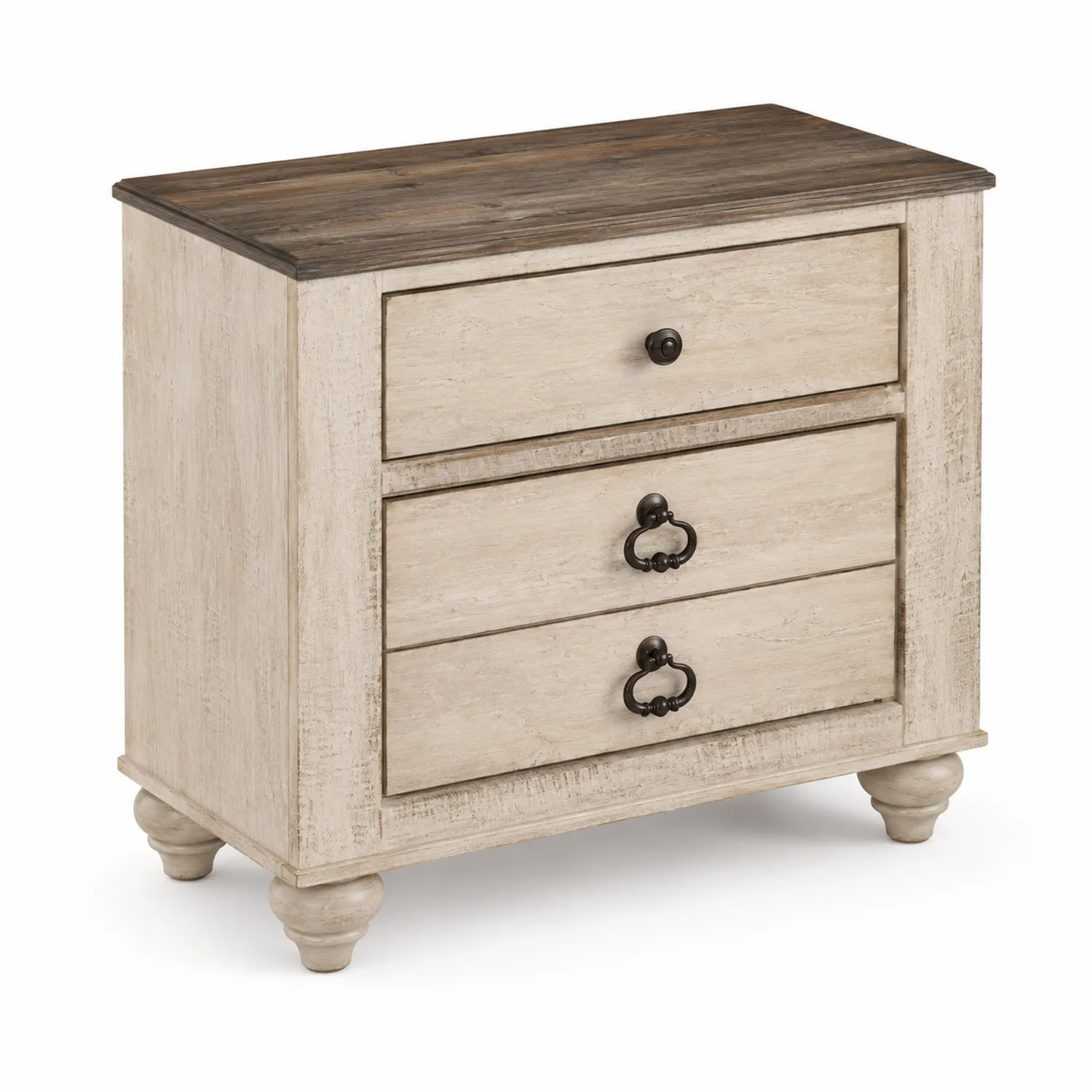 Szafka nocna z trzema szufladami drewno sosnowe 65cm x 45cm x 75cm-Velessanest