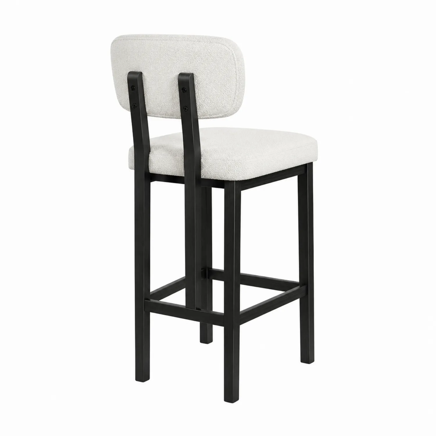 Hoker barowy tkanina biały z metalową ramą 105cm-Velessanest