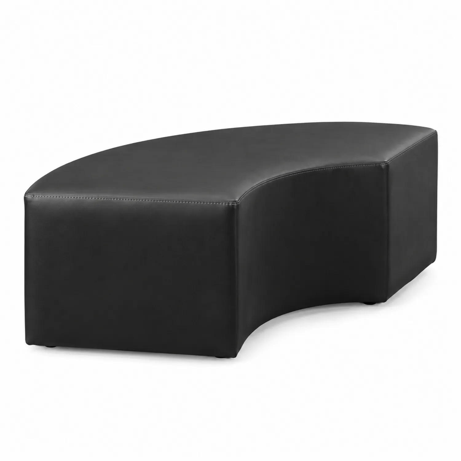 Półokrągły podnóżek z czarnej skóry PU 100x50x35 cm-Velessanest