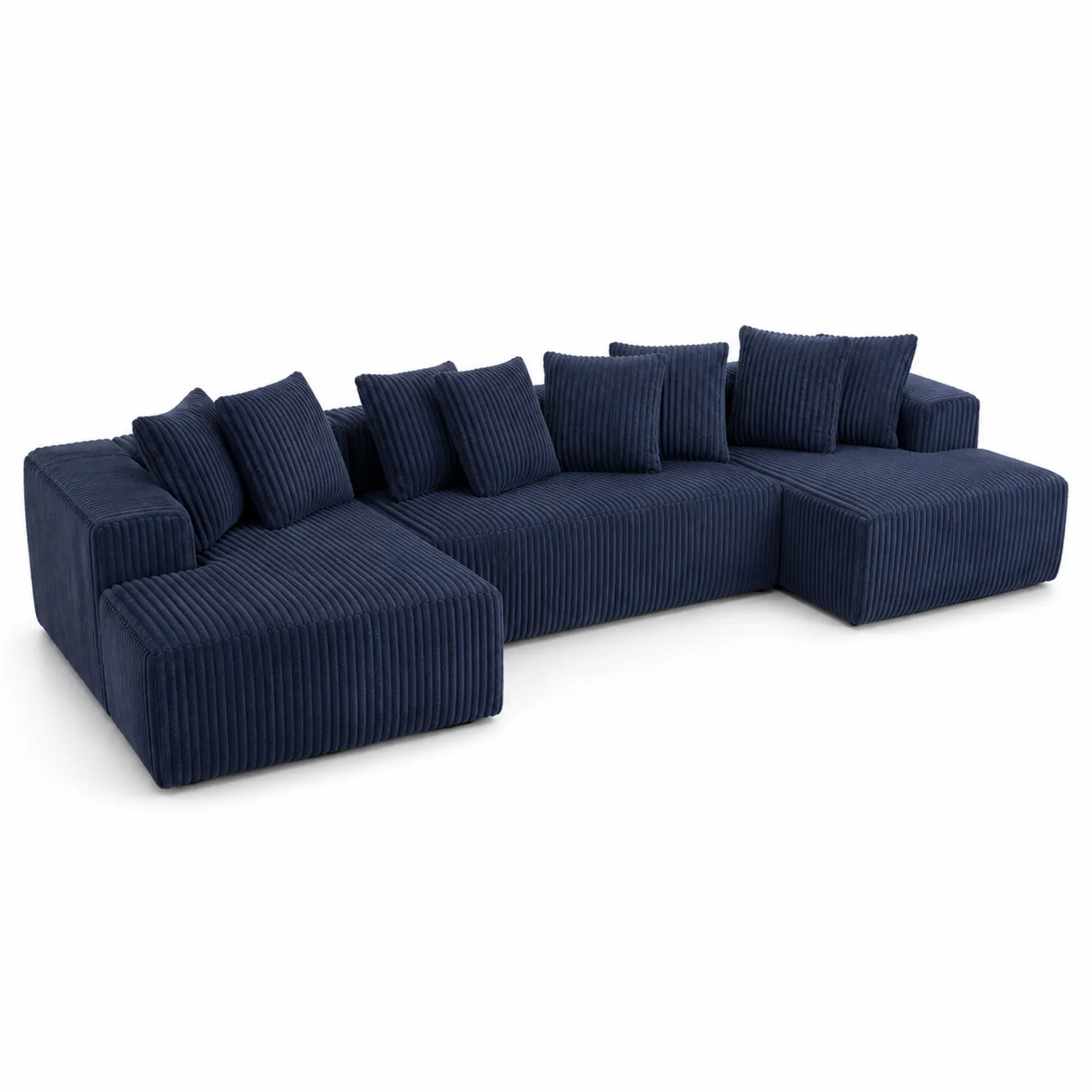 Welur Granatowy Sofa Narożna Modułowa-Velessanest