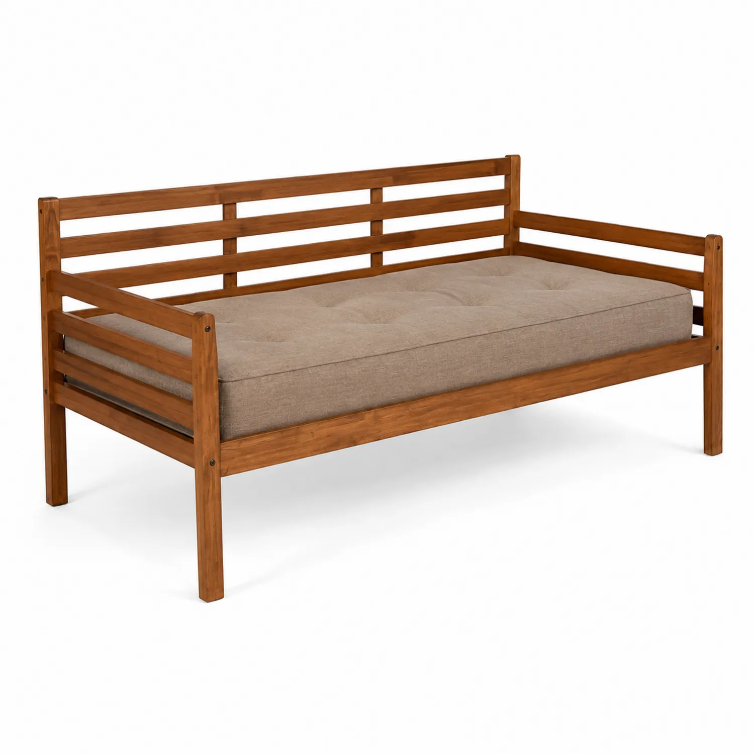 Sofa drewniana z materacem poliestrowym 200 cm-Velessanest