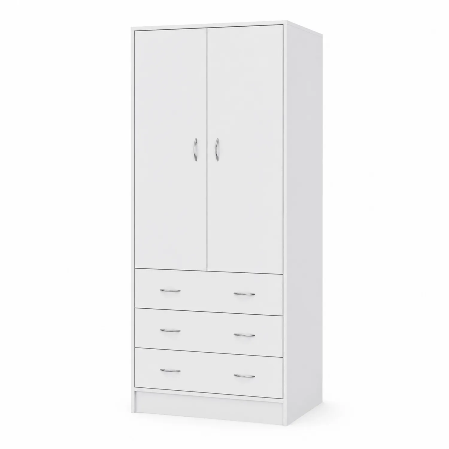 Szafa z trzema szufladami i drzwiami z płyty laminowanej 180x80x50 cm Biała-Velessanest