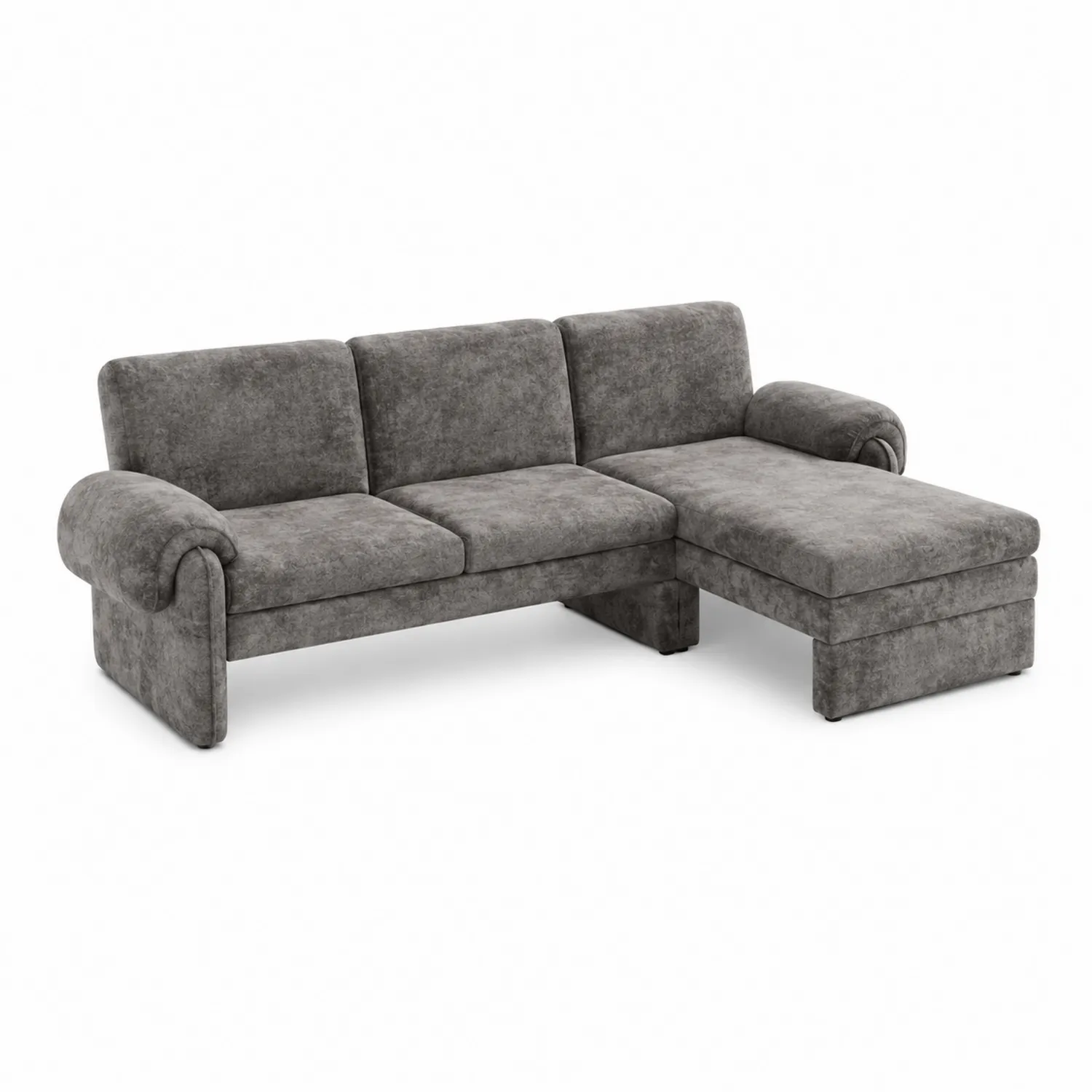 Sofa narożna z tkaniny poliestrowej Szara 250x160x85 cm-Velessanest