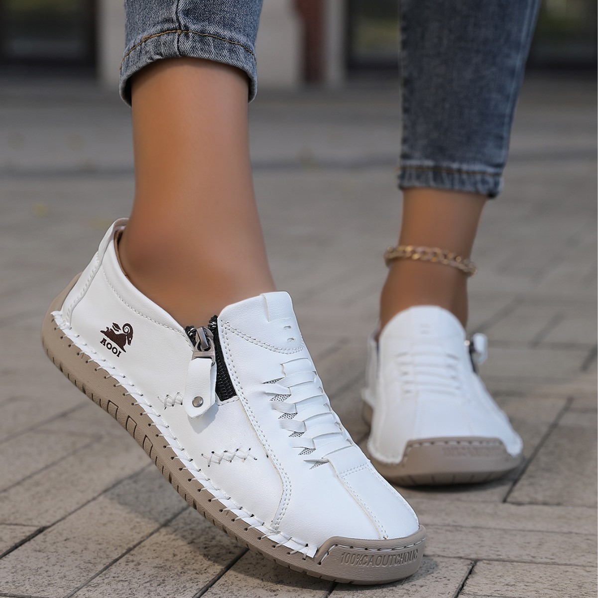 Orthopädische Freizeitstiefel aus Leder für Damen – weiter Zehenbereich, Fußgewölbestütze, wasserdicht, druckentlastend – für Alltag & Reisen