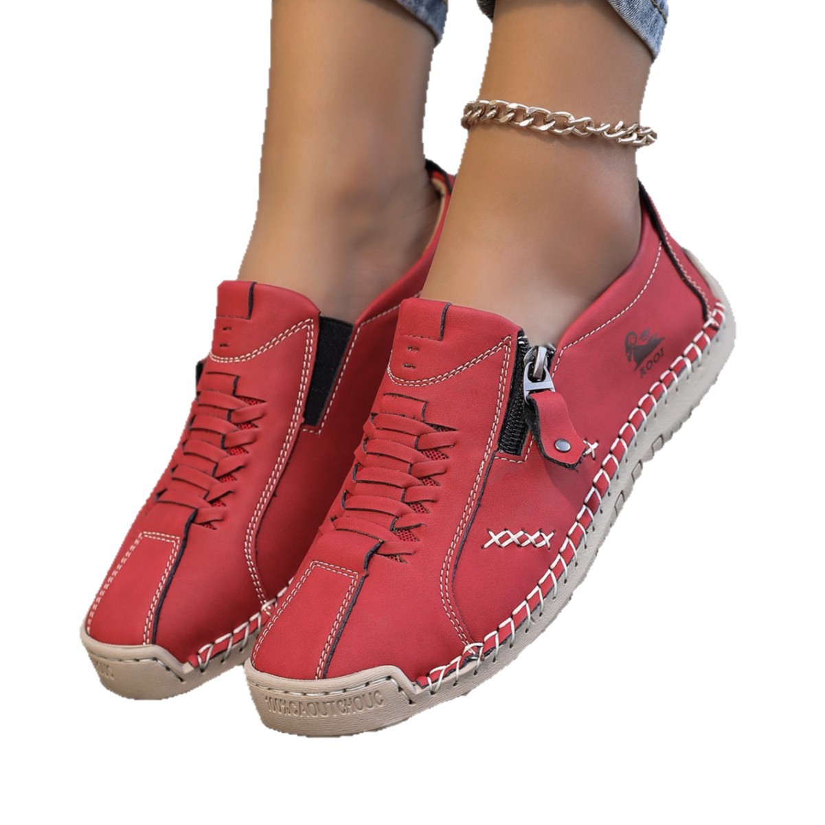Orthopädische Freizeitstiefel aus Leder für Damen – weiter Zehenbereich, Fußgewölbestütze, wasserdicht, druckentlastend – für Alltag & Reisen