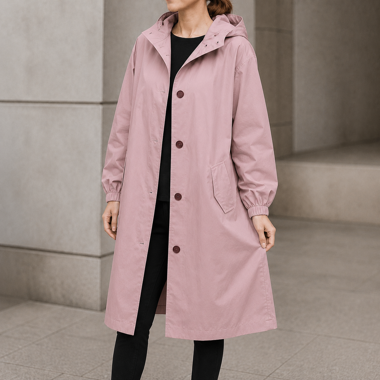 Wasserabweisende Oversize-Regenjacke mit Kapuze und Windbreaker-Funktion