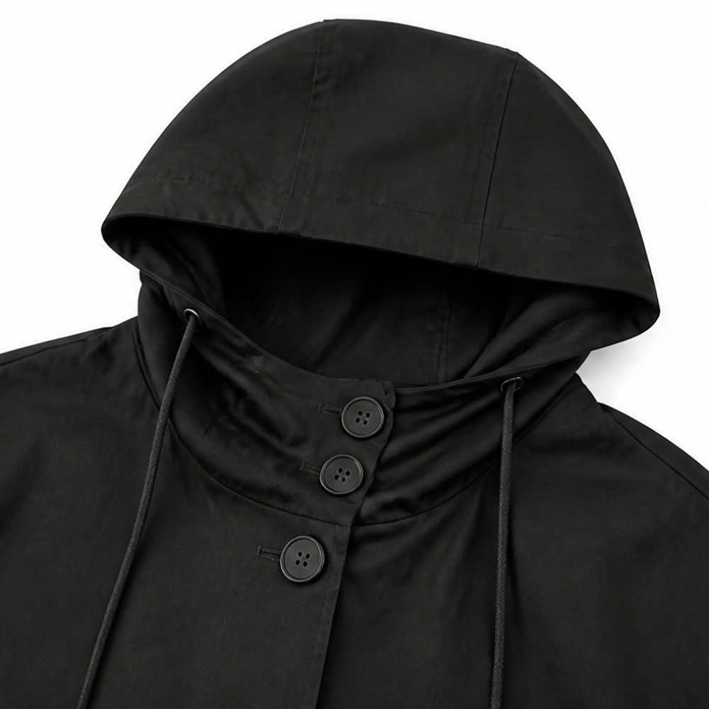 Wasserabweisende Oversize-Regenjacke mit Kapuze und Windbreaker-Funktion