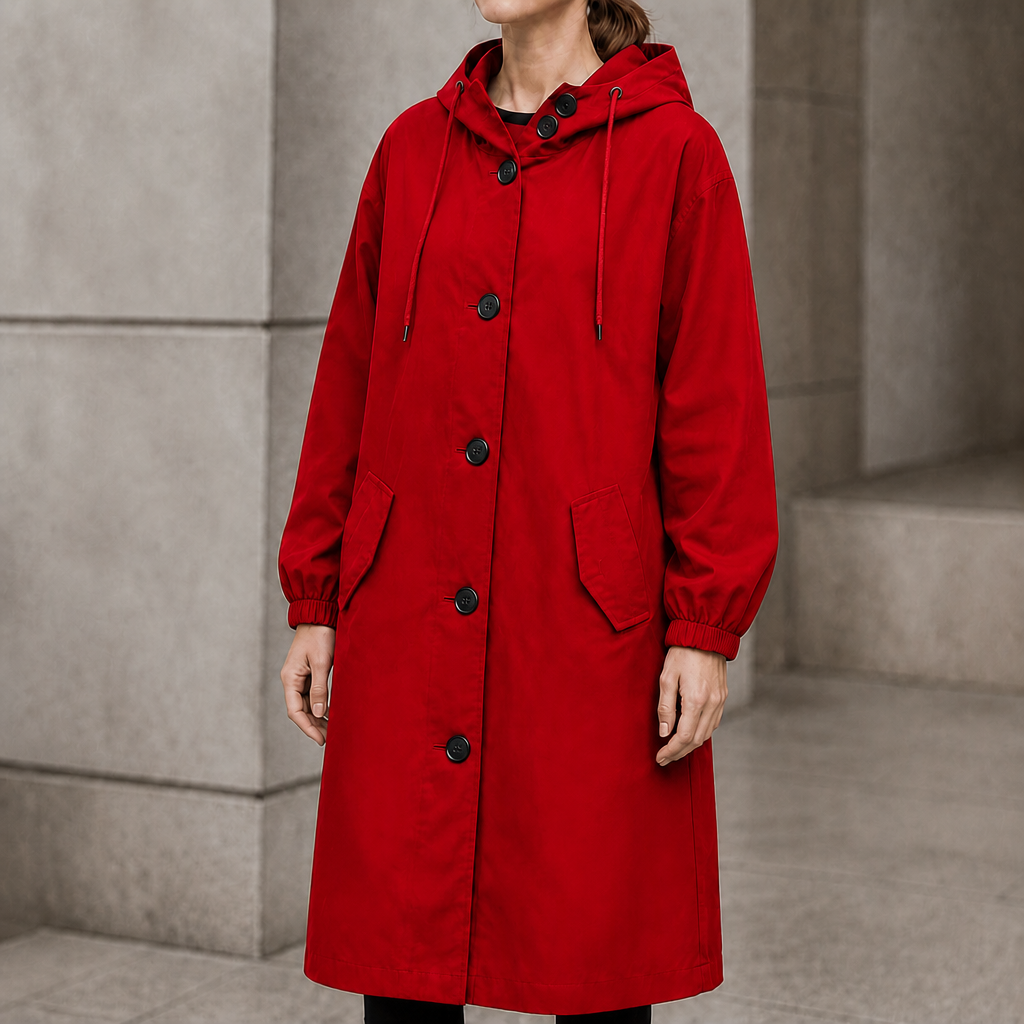 Wasserabweisende Oversize-Regenjacke mit Kapuze und Windbreaker-Funktion