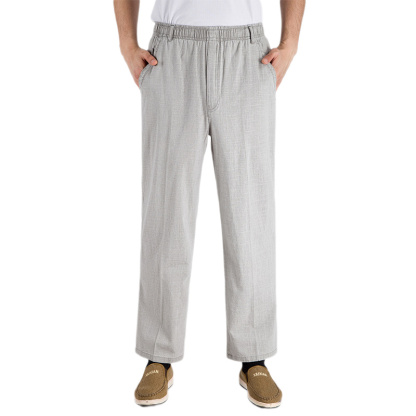 Men's Linen High Waist Slim Fit Pants