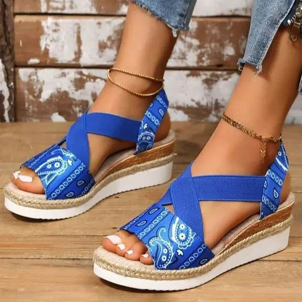 🔥Last Day 70% OFF -Women's Chunky Platform Classic Flat Bottom Slope Heel Sandals