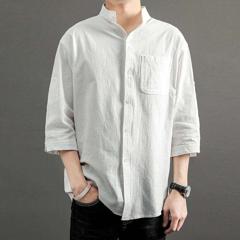 Men's short sleeve linen shirt