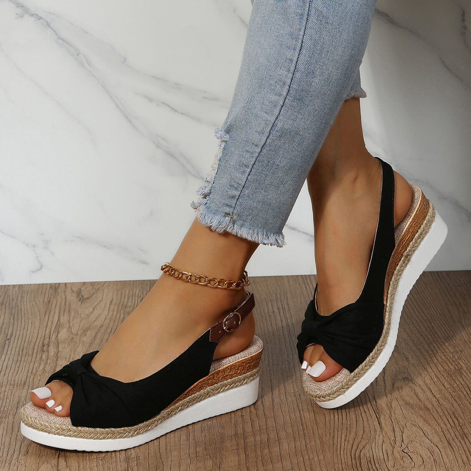 🔥Last Day Promotion 50% OFF - ComfyStep | Women's Sandals for Bunions Ladies Fashion Summer Solid Color Fabric Casual