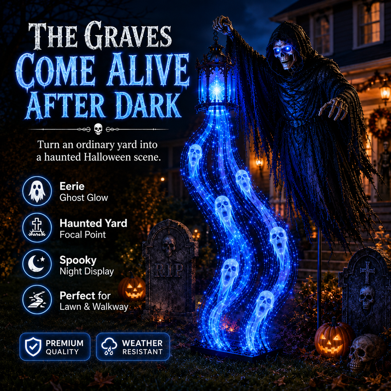 Easy setup Haunted Ghost Cascade Halloween decoration
