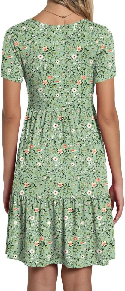 TAOHUADAO 2025 Summer Dresses for Women Short Sleeve Ruffle Casual Sundress with Pockets