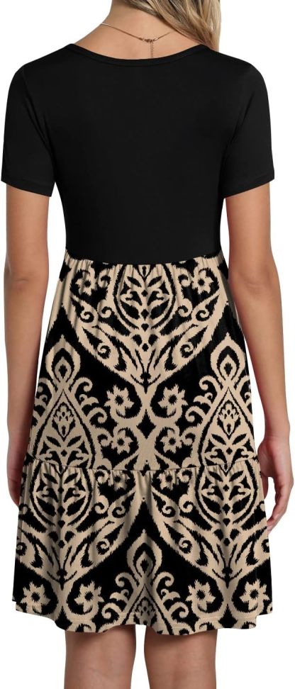 TAOHUADAO 2025 Summer Dresses for Women Short Sleeve Ruffle Casual Sundress with Pockets