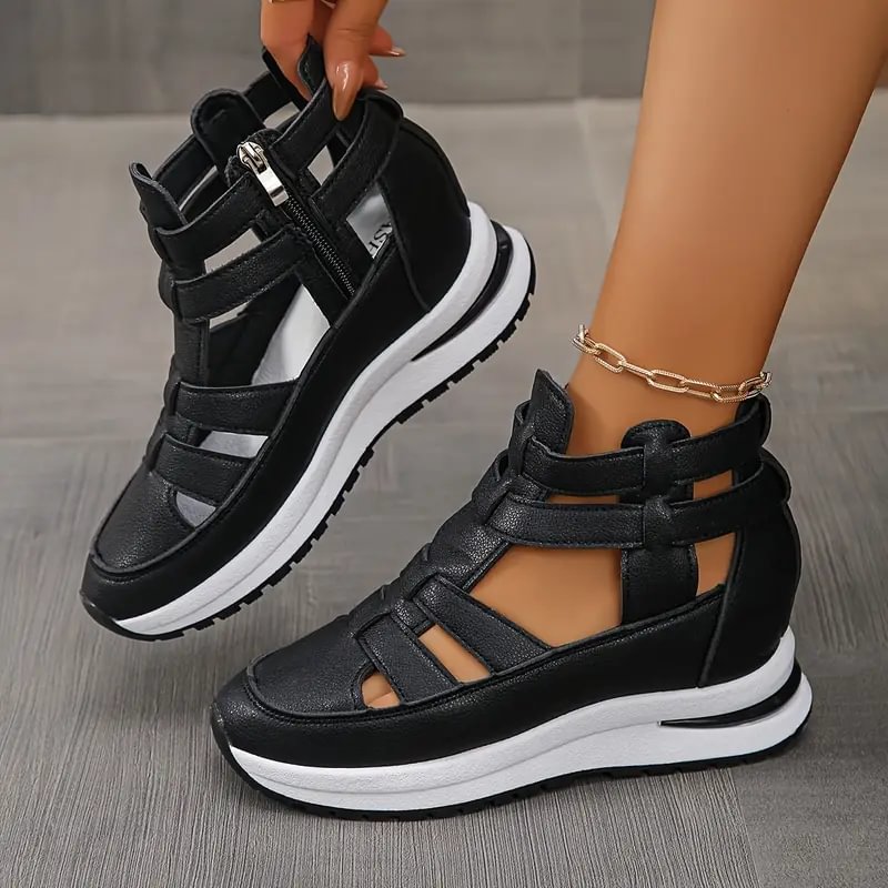 🔥Last day 50% off - Comfortable, lightweight wedge sandals with side zipper