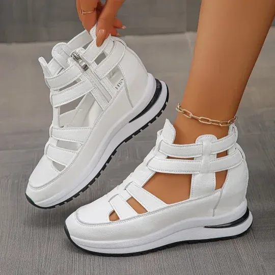 🔥Last day 50% off - Comfortable, lightweight wedge sandals with side zipper