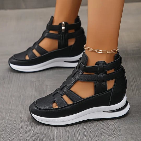 🔥Last day 50% off - Comfortable, lightweight wedge sandals with side zipper
