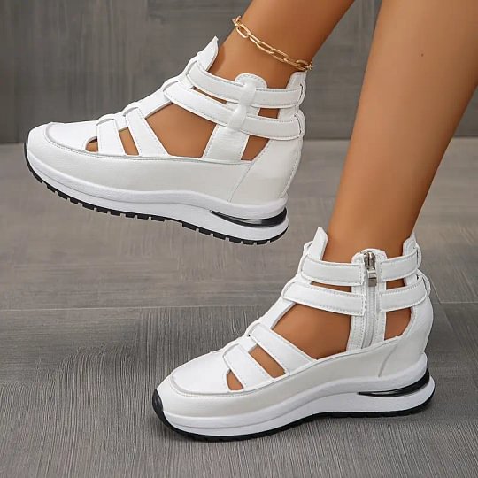 🔥Last day 50% off - Comfortable, lightweight wedge sandals with side zipper