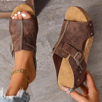 Women's Fashion Wedges with EVA Foam Cushioned Insoles 2.5 Inch Heel Lightweight Comfort Sandals All Day Wear Hook And Loop Closure Slip Resistant Casual Summer Shoes