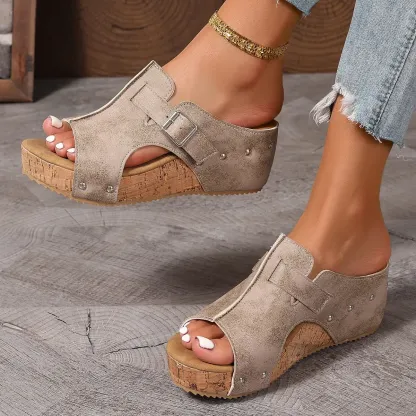 Women's Fashion Wedges with EVA Foam Cushioned Insoles 2.5 Inch Heel Lightweight Comfort Sandals All Day Wear Hook And Loop Closure Slip Resistant Casual Summer Shoes
