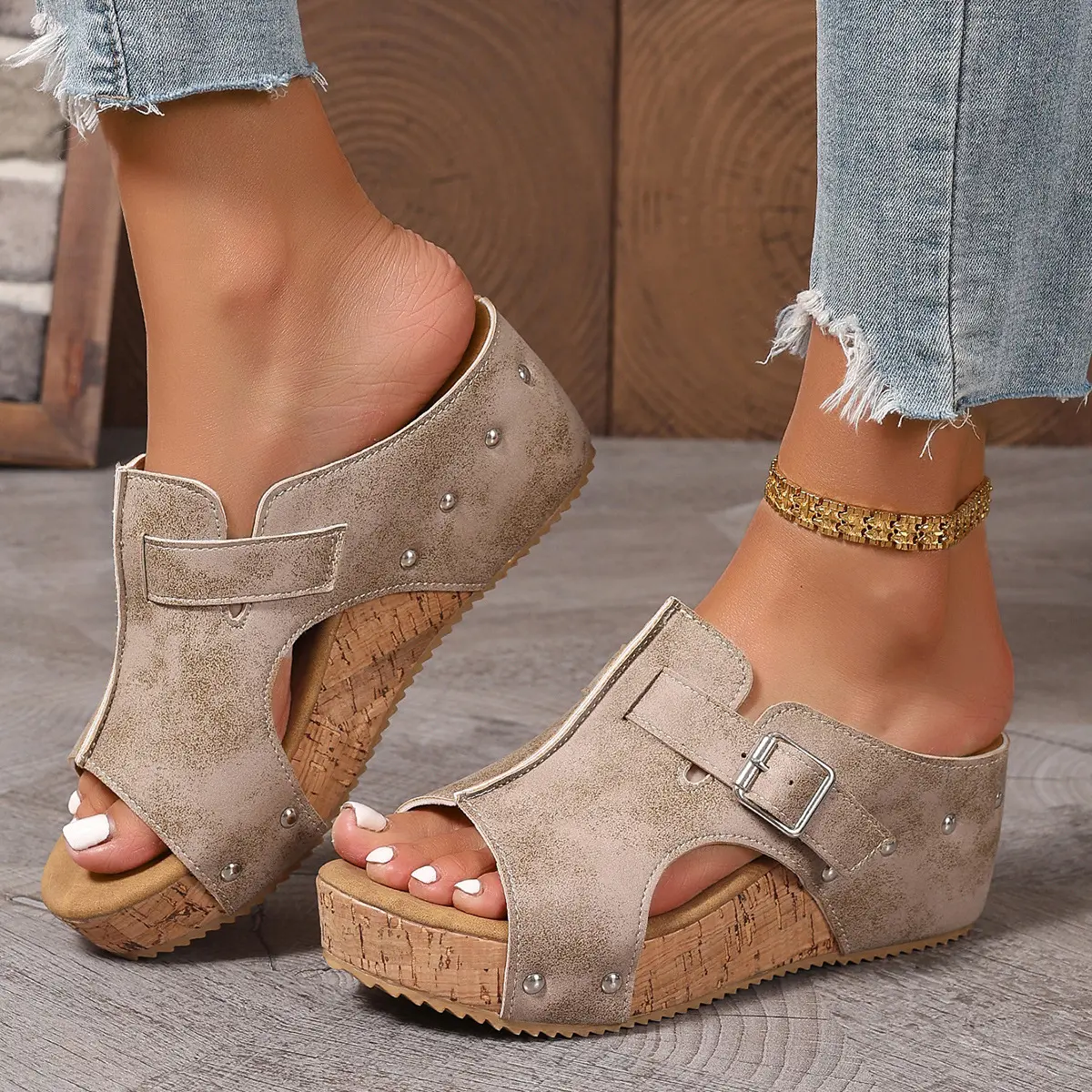 Women's Fashion Wedges with EVA Foam Cushioned Insoles 2.5 Inch Heel Lightweight Comfort Sandals All Day Wear Hook And Loop Closure Slip Resistant Casual Summer Shoes
