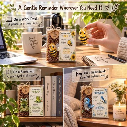 🌸🐝🦉 Emotional Support Glass Animal Gift Set – A Meaningful Little Reminder That You Matter 💕