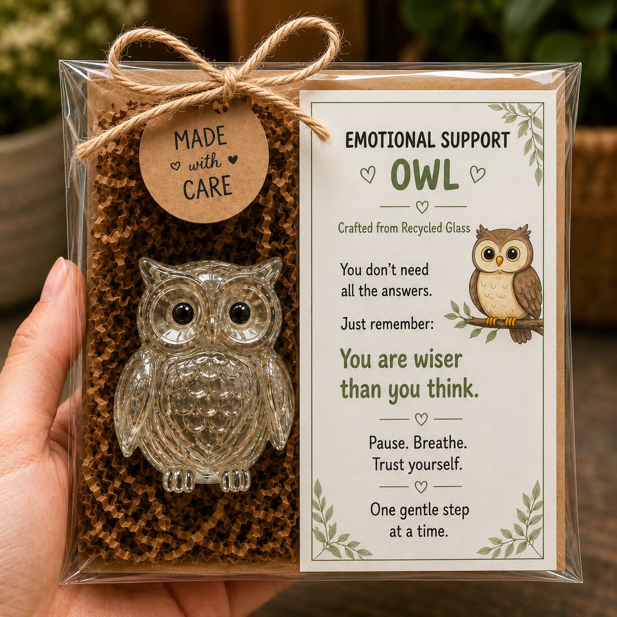 🌸🐝🦉 Emotional Support Glass Animal Gift Set – A Meaningful Little Reminder That You Matter 💕