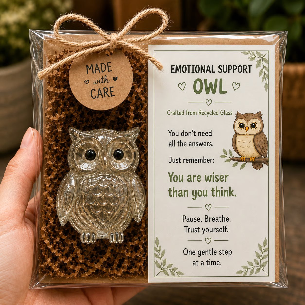 🌸🐝🦉 Emotional Support Glass Animal Gift Set – A Meaningful Little Reminder That You Matter 💕