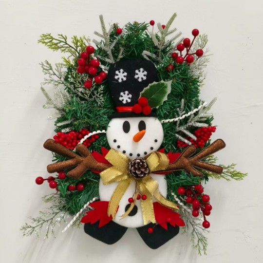 Candy Cane Christmas Door Wreath for Front Door – Peppermint Holiday Swag Decor